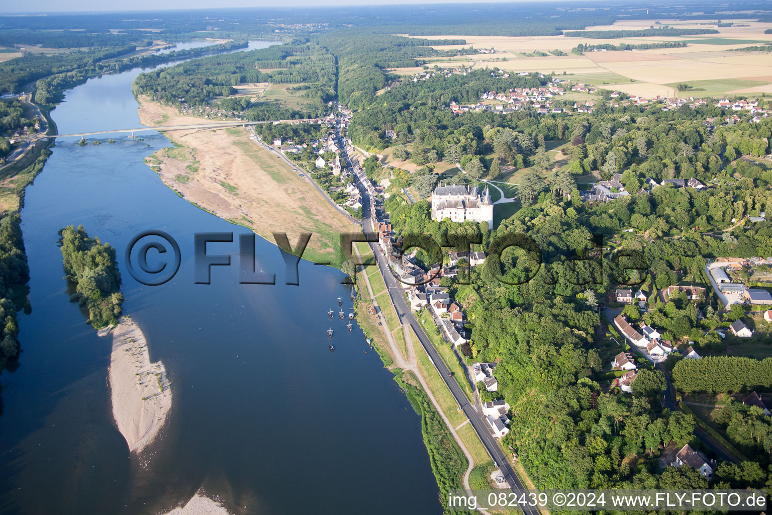 Chaumont-sur-Loire dans le département Loir et Cher, France depuis l'avion