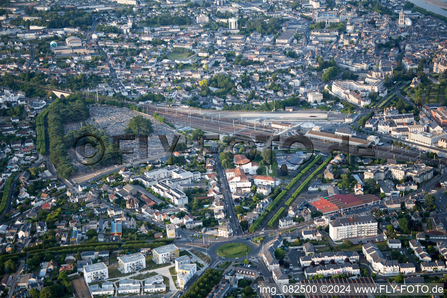 Enregistrement par drone de Blois dans le département Loir et Cher, France