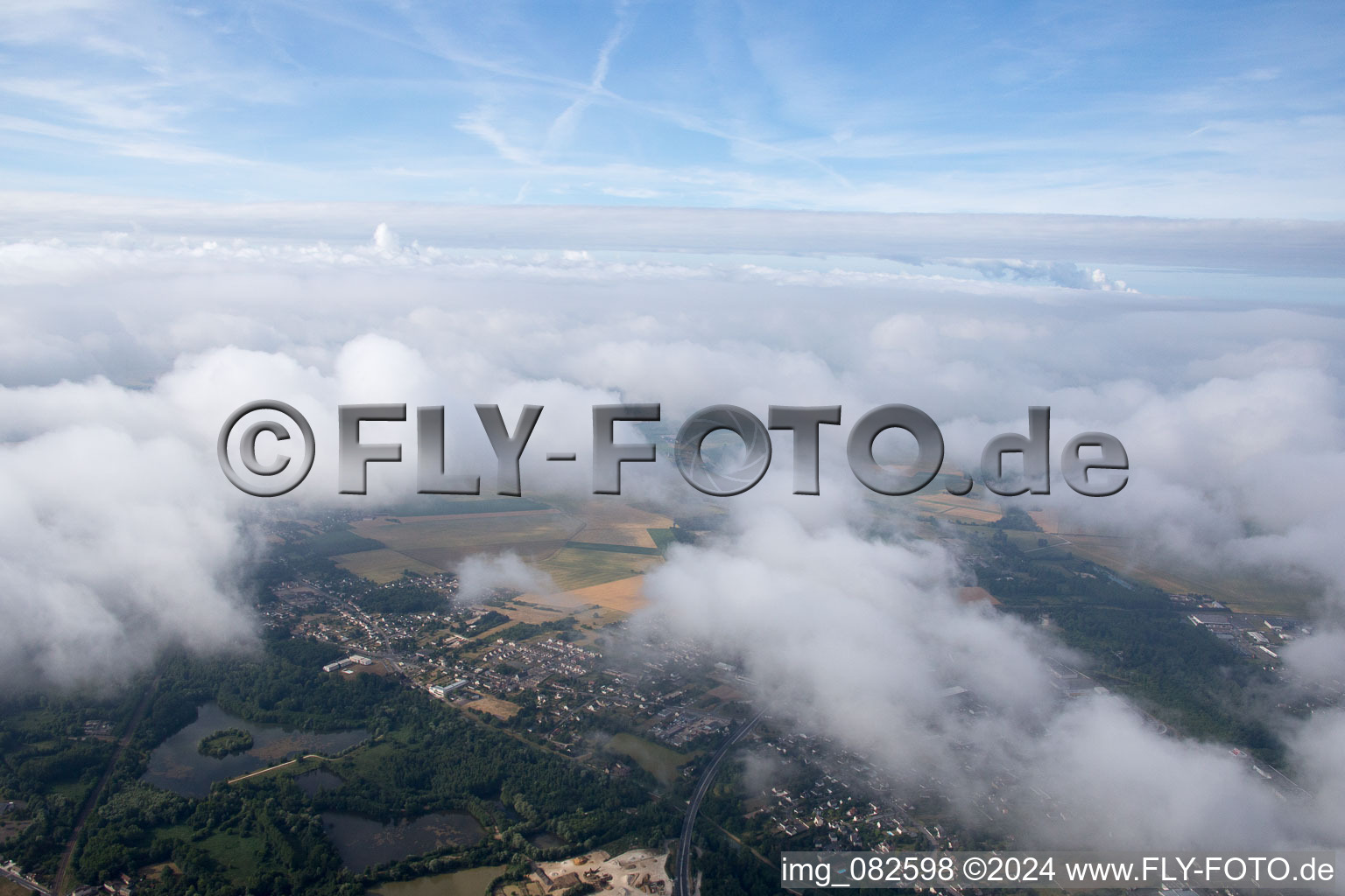 Vue aérienne de Montargis dans le département Loiret, France