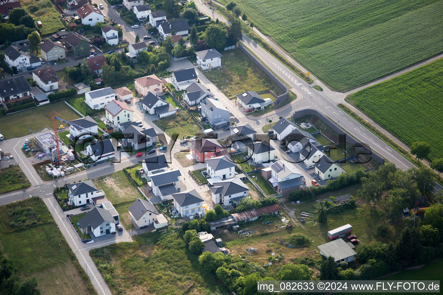 Vue aérienne de Minfeld dans le département Rhénanie-Palatinat, Allemagne