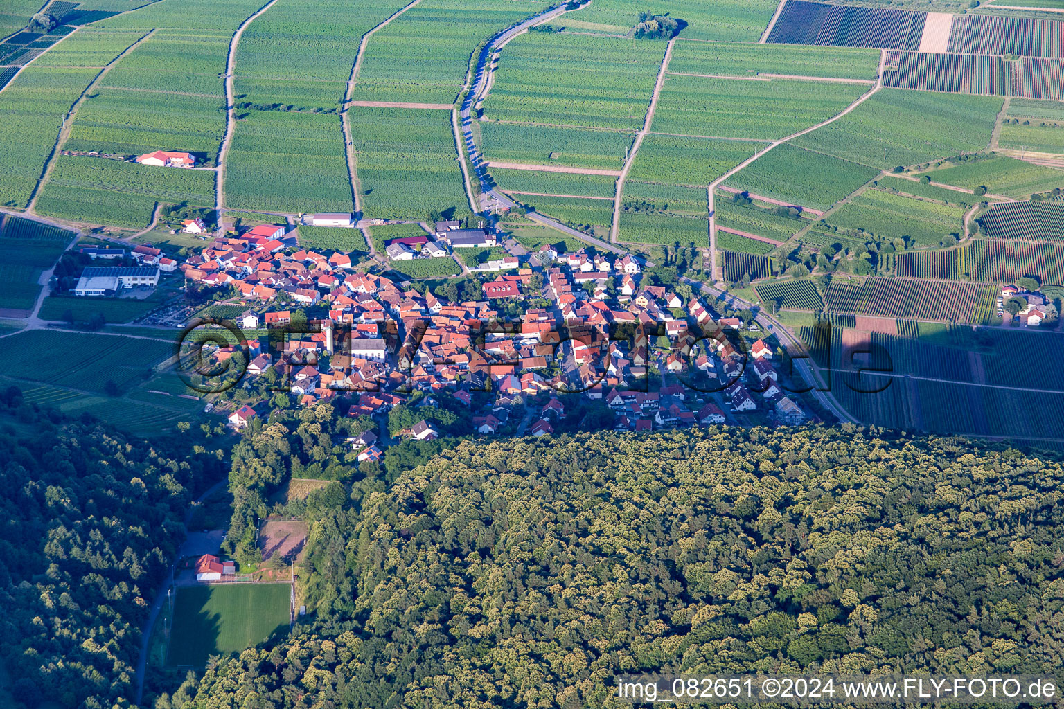 Vue oblique de Eschbach dans le département Rhénanie-Palatinat, Allemagne