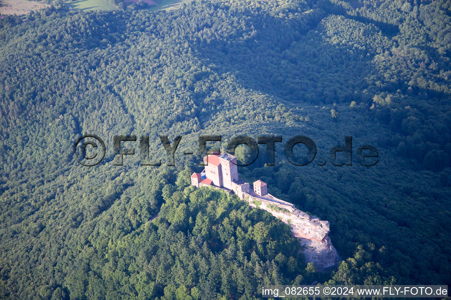 Vue aérienne de Château de Trifels à Annweiler am Trifels dans le département Rhénanie-Palatinat, Allemagne