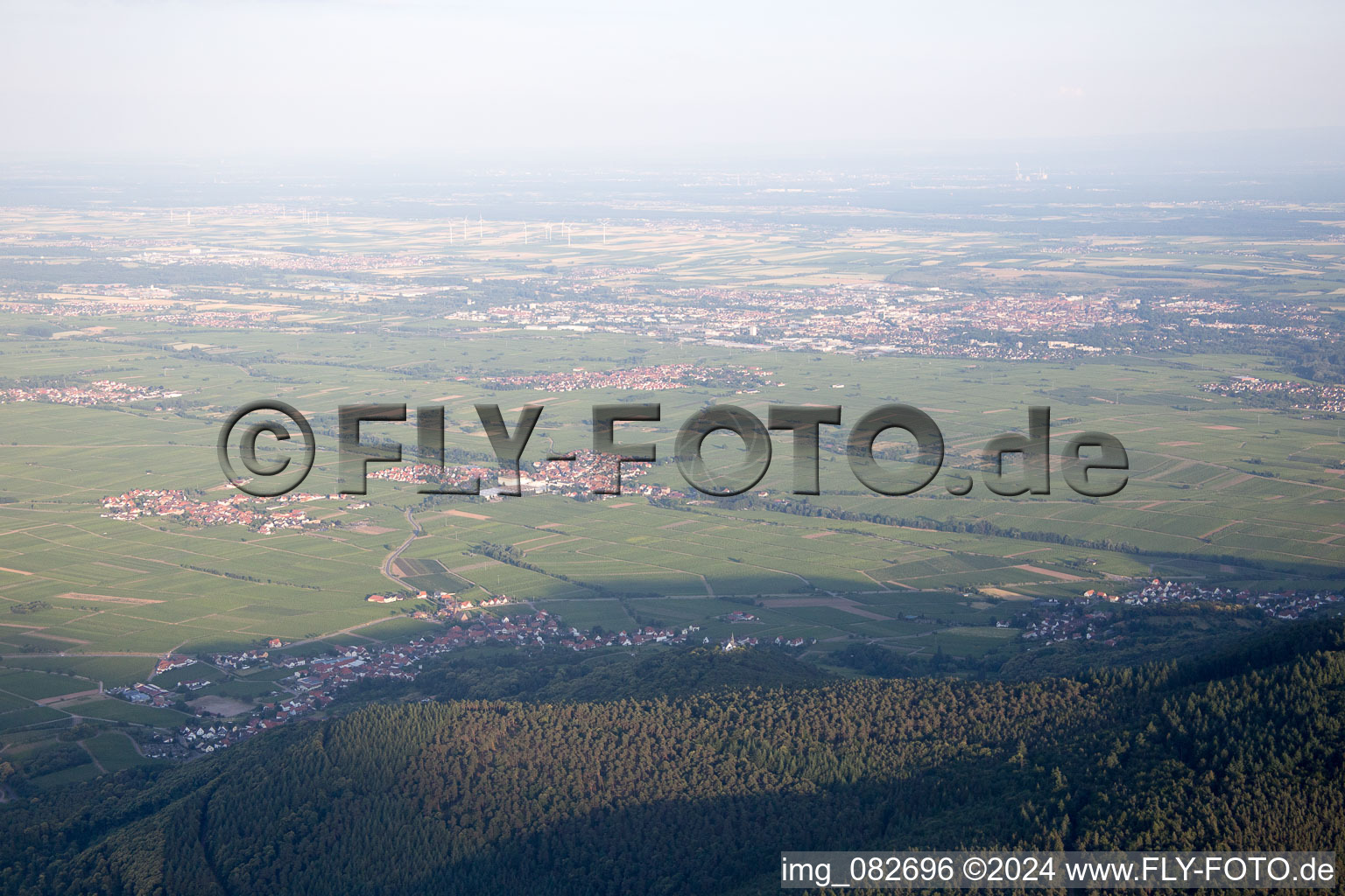 Vue aérienne de Böchingen dans le département Rhénanie-Palatinat, Allemagne