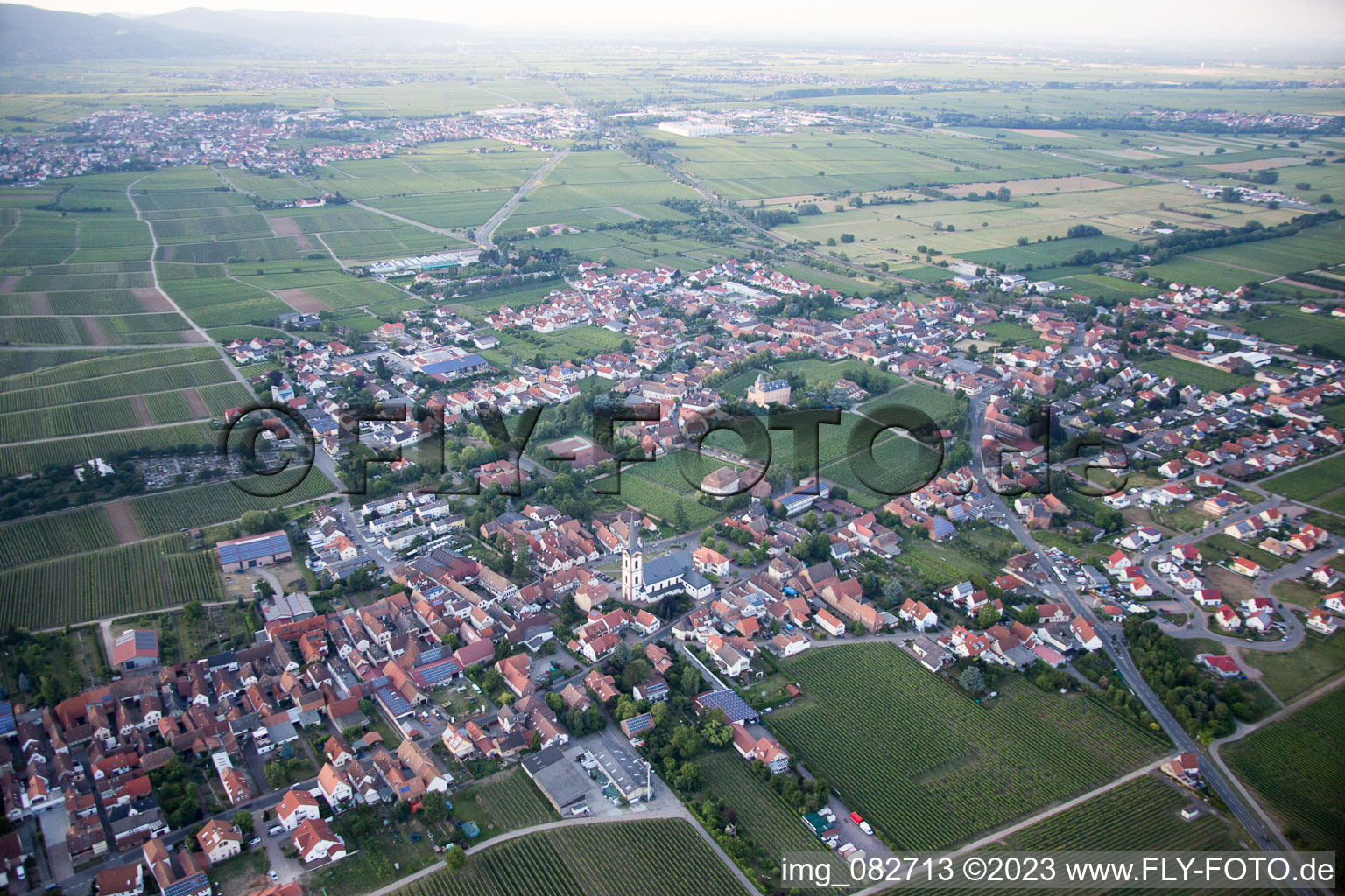 Vue aérienne de Edesheim dans le département Rhénanie-Palatinat, Allemagne