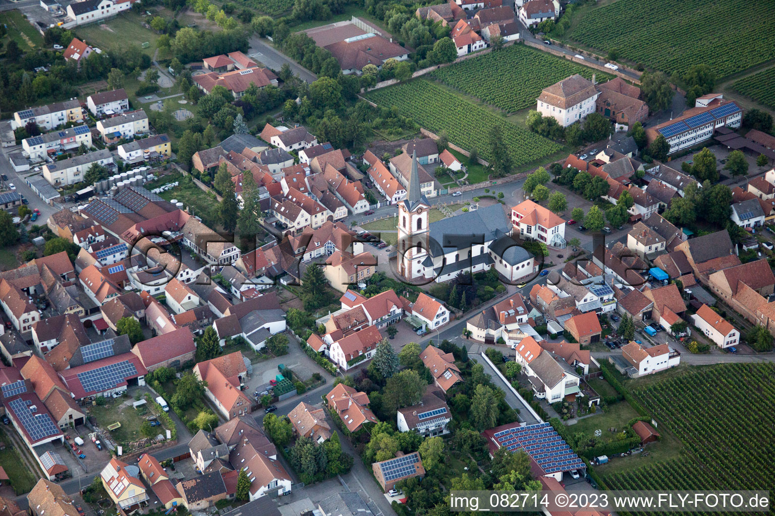 Vue aérienne de Edesheim dans le département Rhénanie-Palatinat, Allemagne