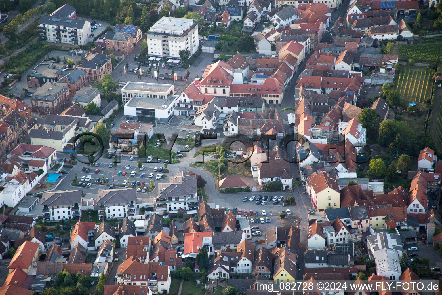 Vue aérienne de Marché à Edenkoben dans le département Rhénanie-Palatinat, Allemagne