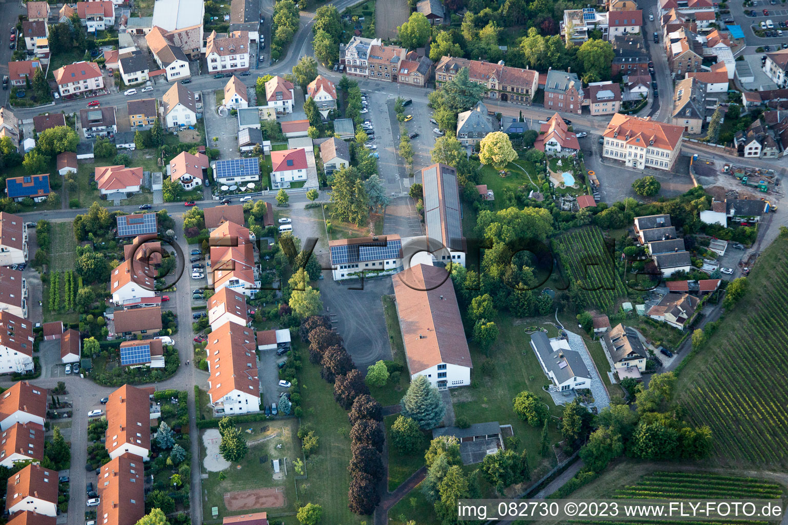 Vue oblique de Edenkoben dans le département Rhénanie-Palatinat, Allemagne