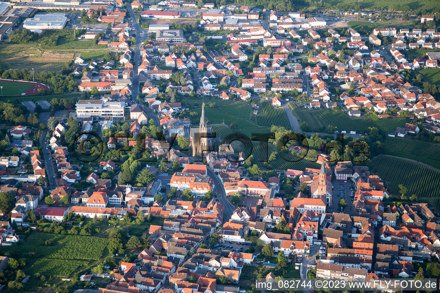 Edenkoben dans le département Rhénanie-Palatinat, Allemagne d'un drone