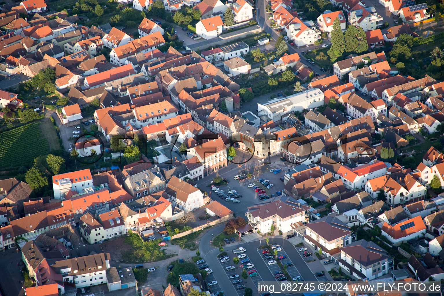 Edenkoben dans le département Rhénanie-Palatinat, Allemagne vu d'un drone