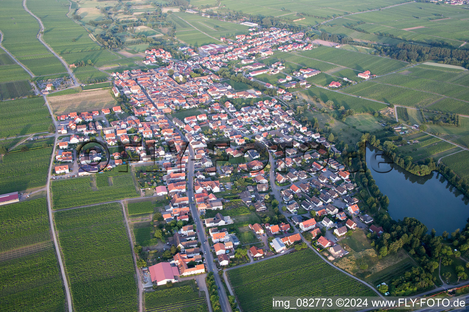 Kirrweiler dans le département Rhénanie-Palatinat, Allemagne hors des airs