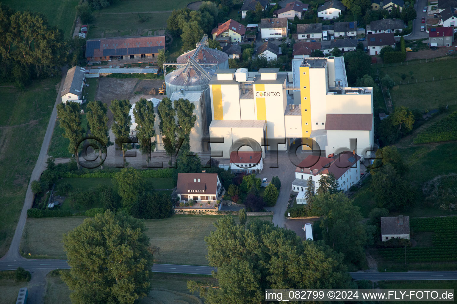 Vue aérienne de Moulin à grains Cornexo GmbH (Palatinat) à Freimersheim dans le département Rhénanie-Palatinat, Allemagne