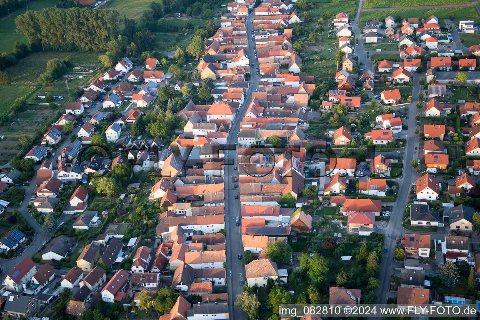 Enregistrement par drone de Freimersheim dans le département Rhénanie-Palatinat, Allemagne