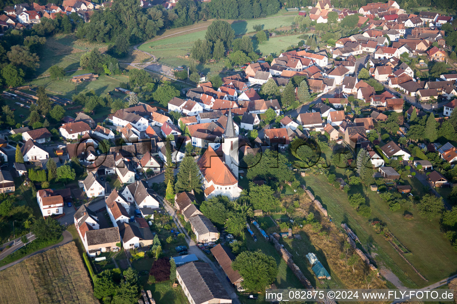 Photographie aérienne de Scheibenhard dans le département Bas Rhin, France