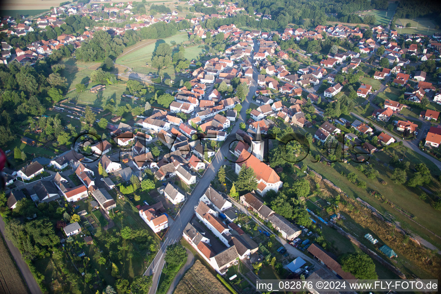 Vue oblique de Scheibenhard dans le département Bas Rhin, France