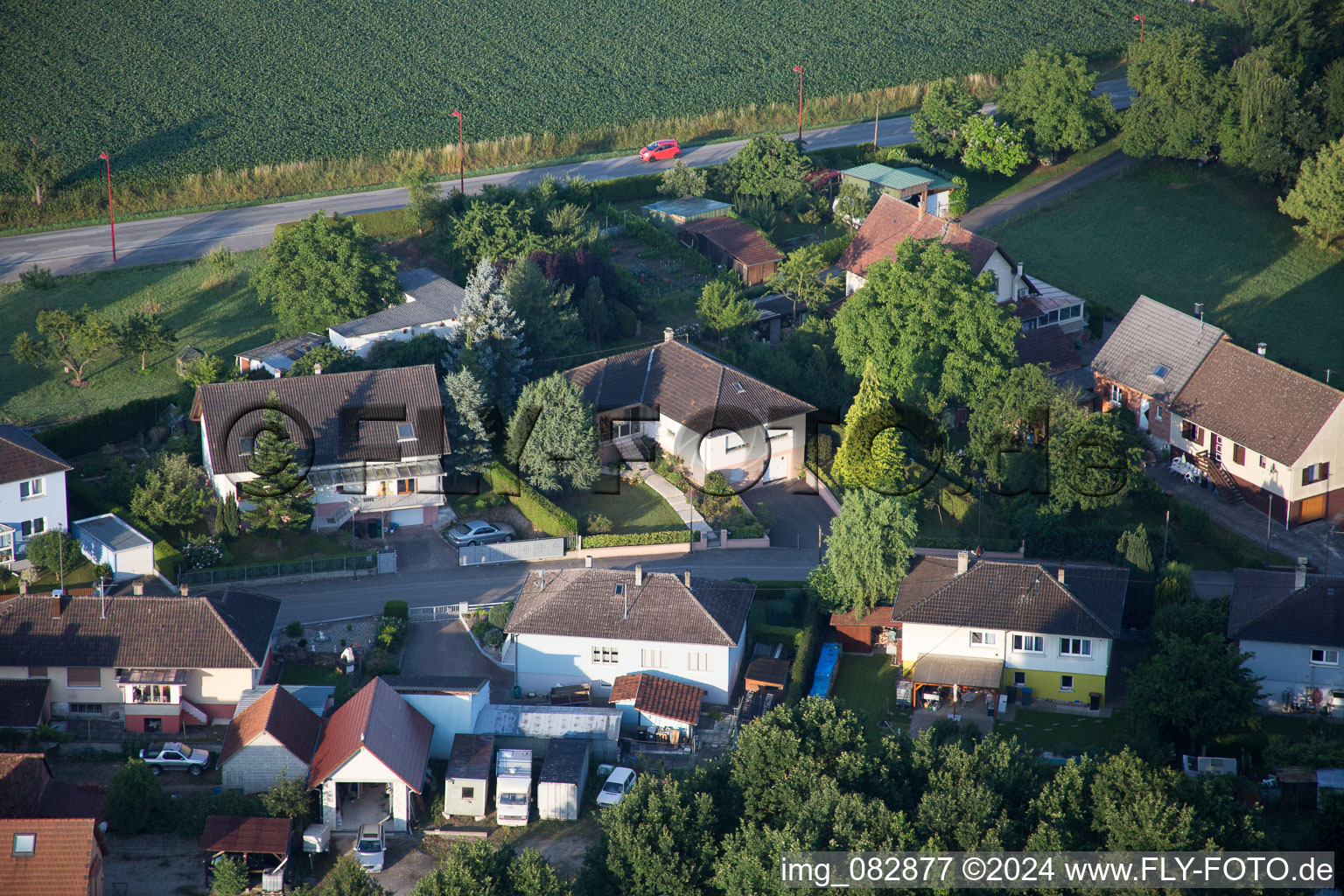 Scheibenhard dans le département Bas Rhin, France d'en haut