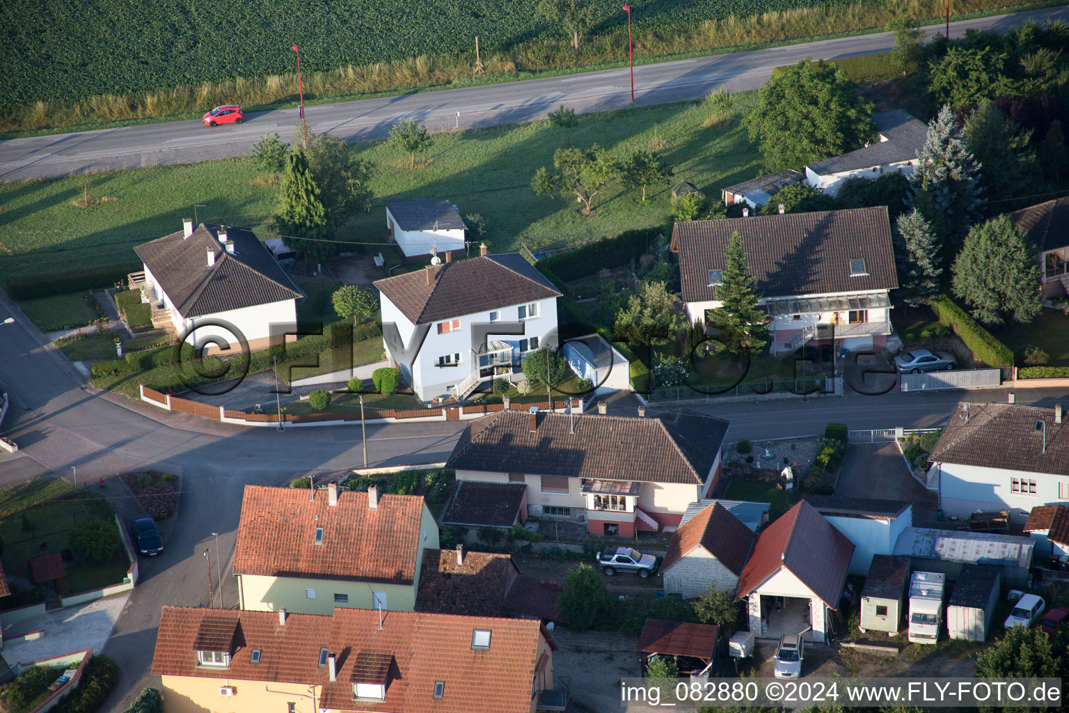 Scheibenhard dans le département Bas Rhin, France depuis l'avion