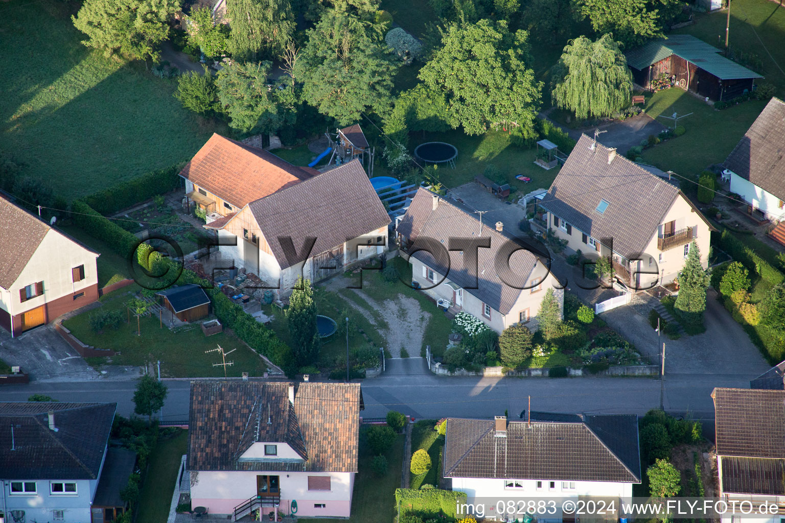 Enregistrement par drone de Scheibenhard dans le département Bas Rhin, France