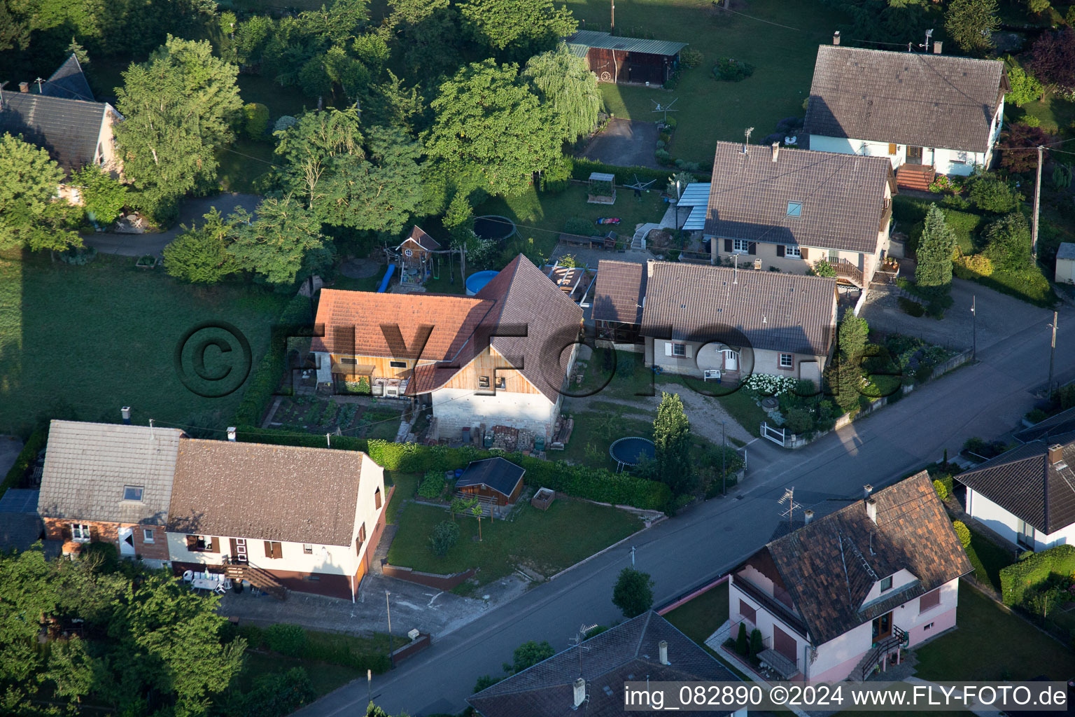 Vue oblique de Scheibenhard dans le département Bas Rhin, France