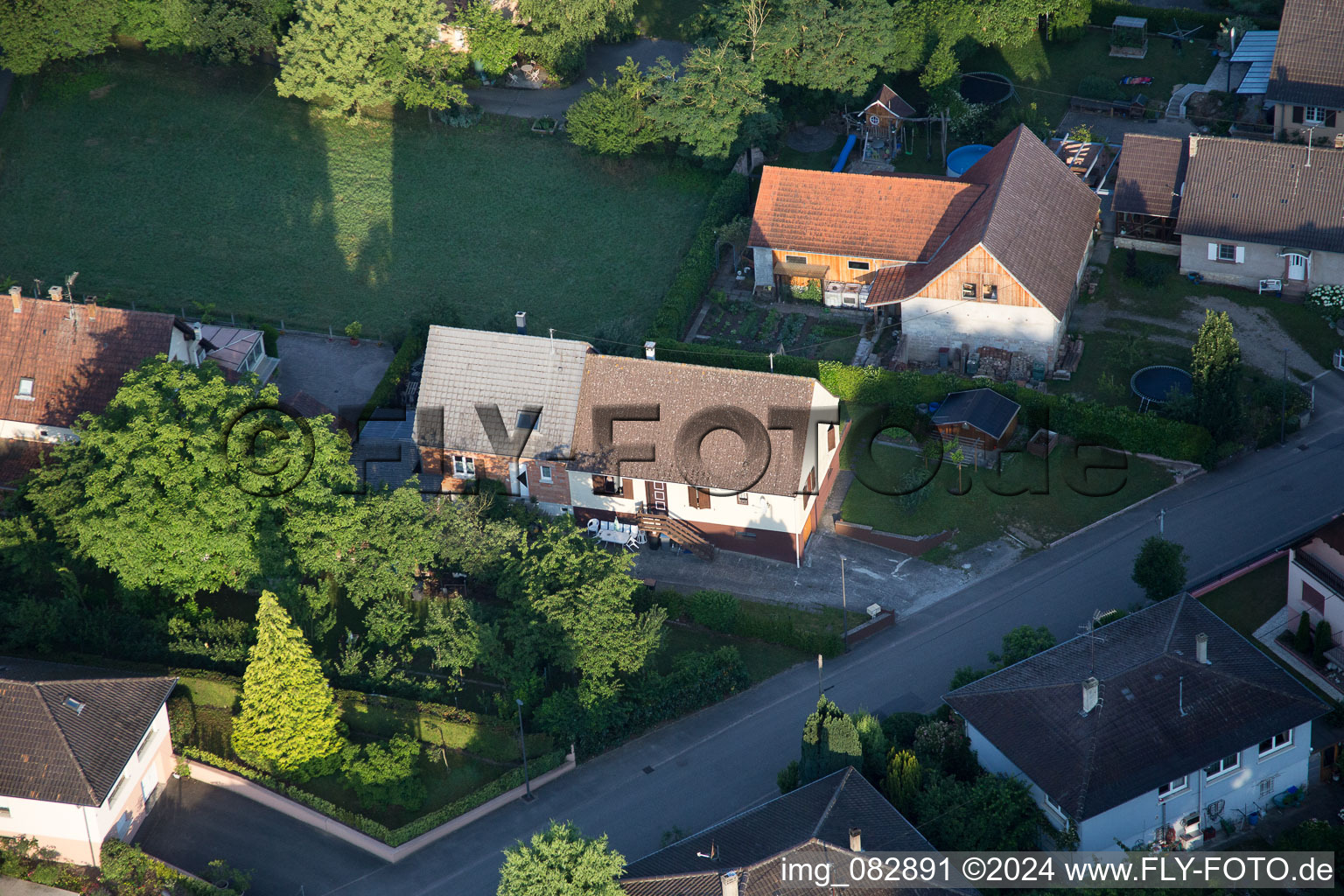 Scheibenhard dans le département Bas Rhin, France d'en haut