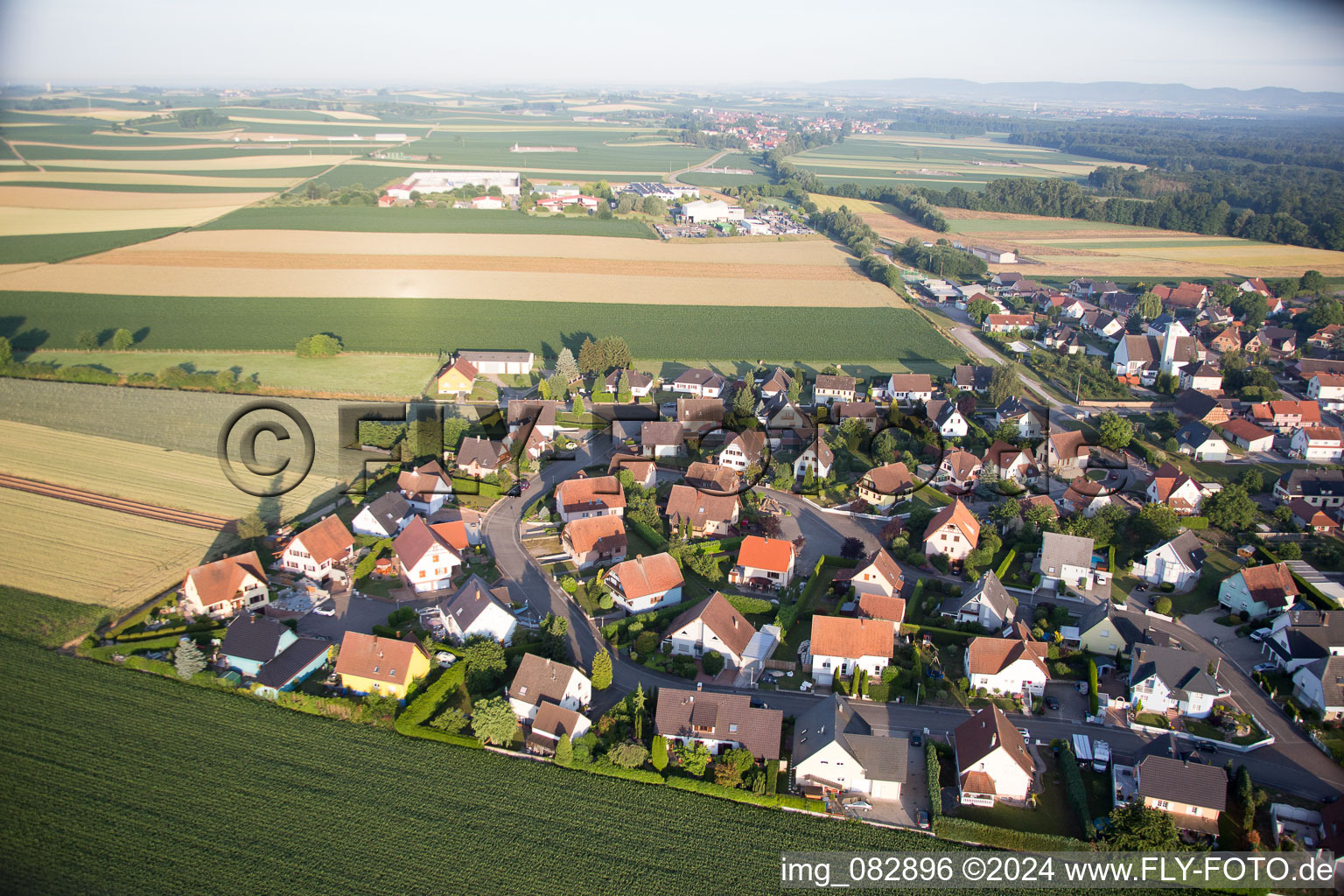 Scheibenhard dans le département Bas Rhin, France vue du ciel