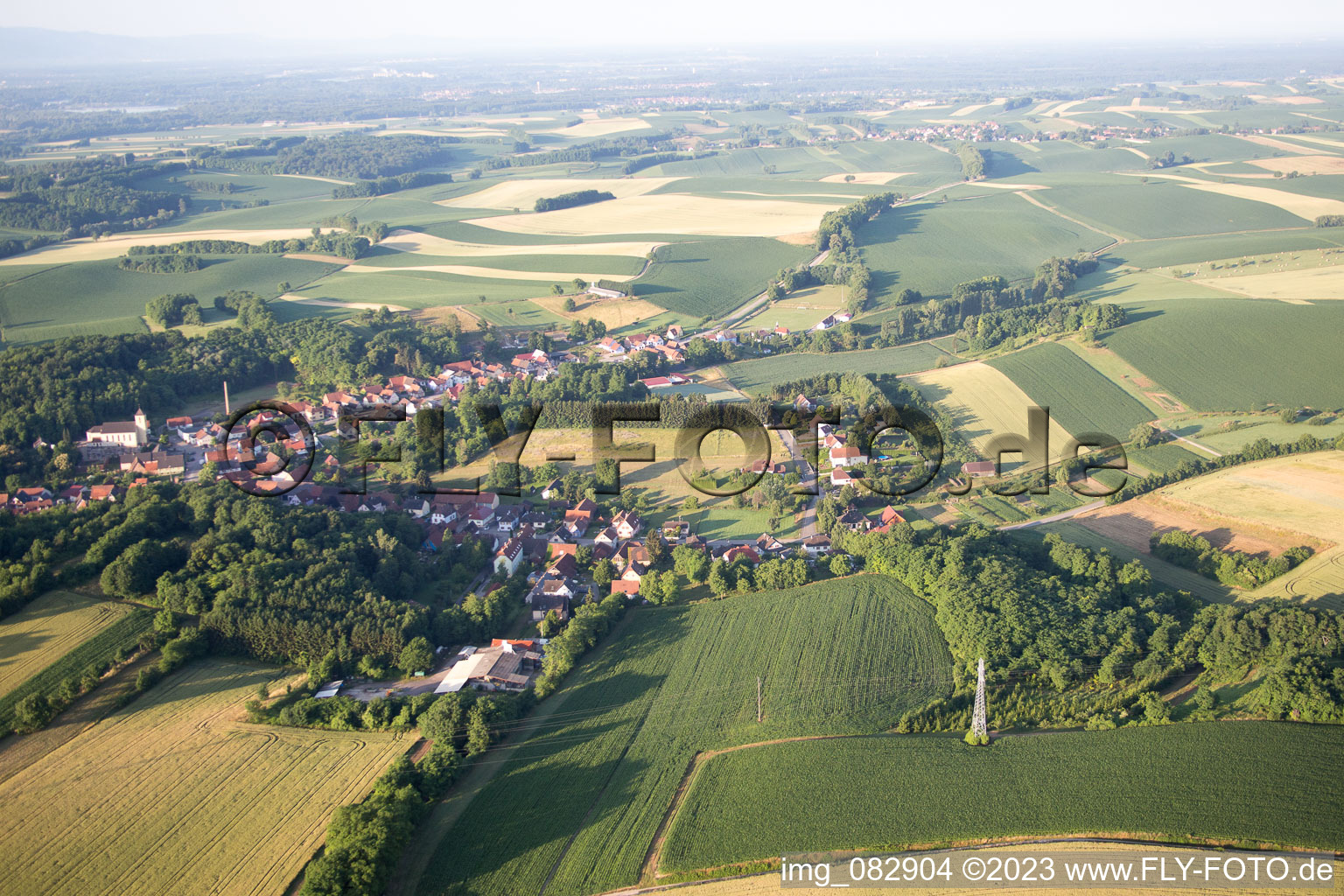 Photographie aérienne de Neewiller-près-Lauterbourg dans le département Bas Rhin, France