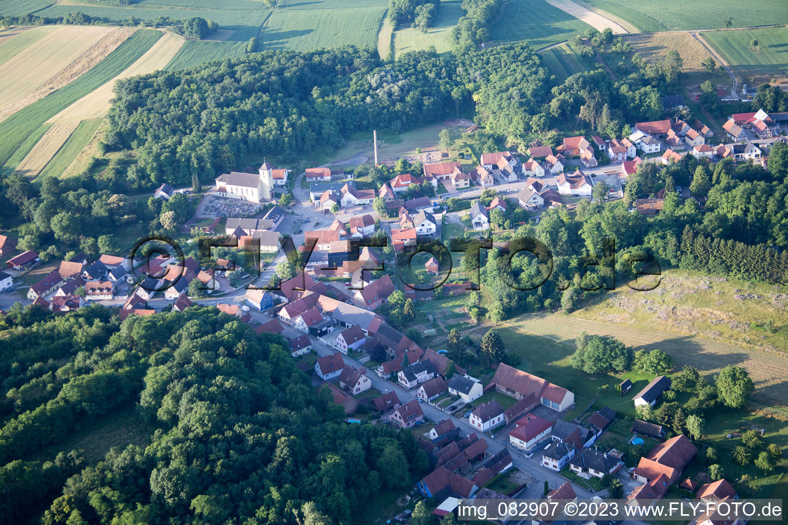Neewiller-près-Lauterbourg dans le département Bas Rhin, France hors des airs