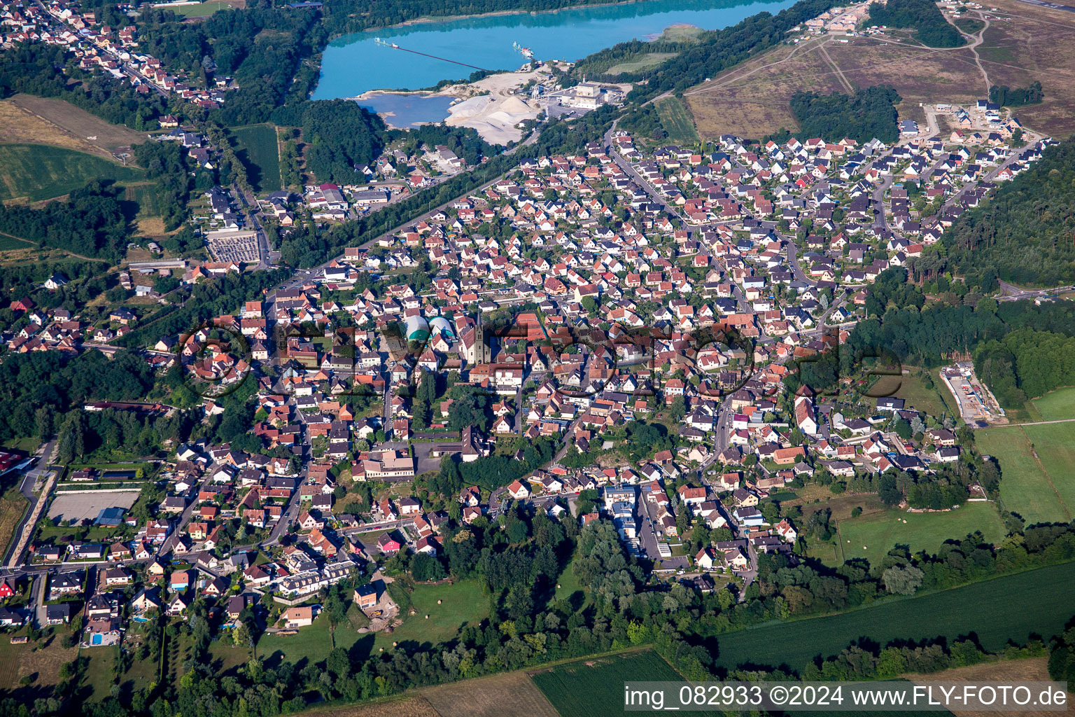 Vue aérienne de Kaltenhouse dans le département Bas Rhin, France