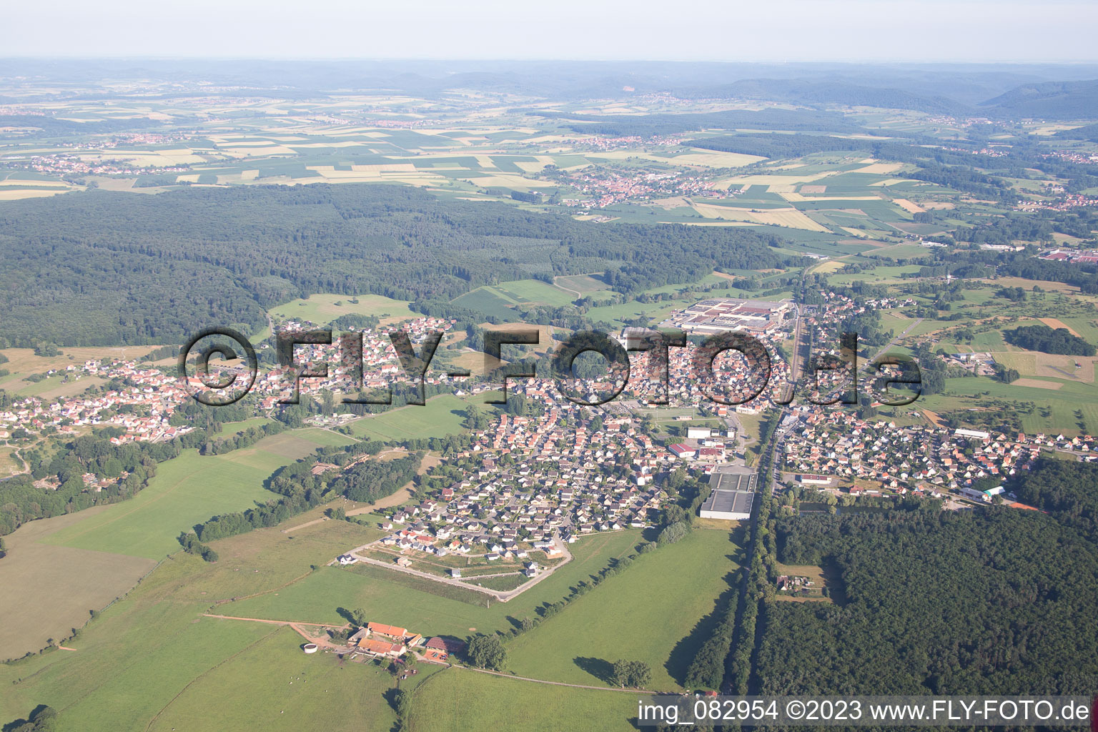 Eschbach dans le département Bas Rhin, France hors des airs