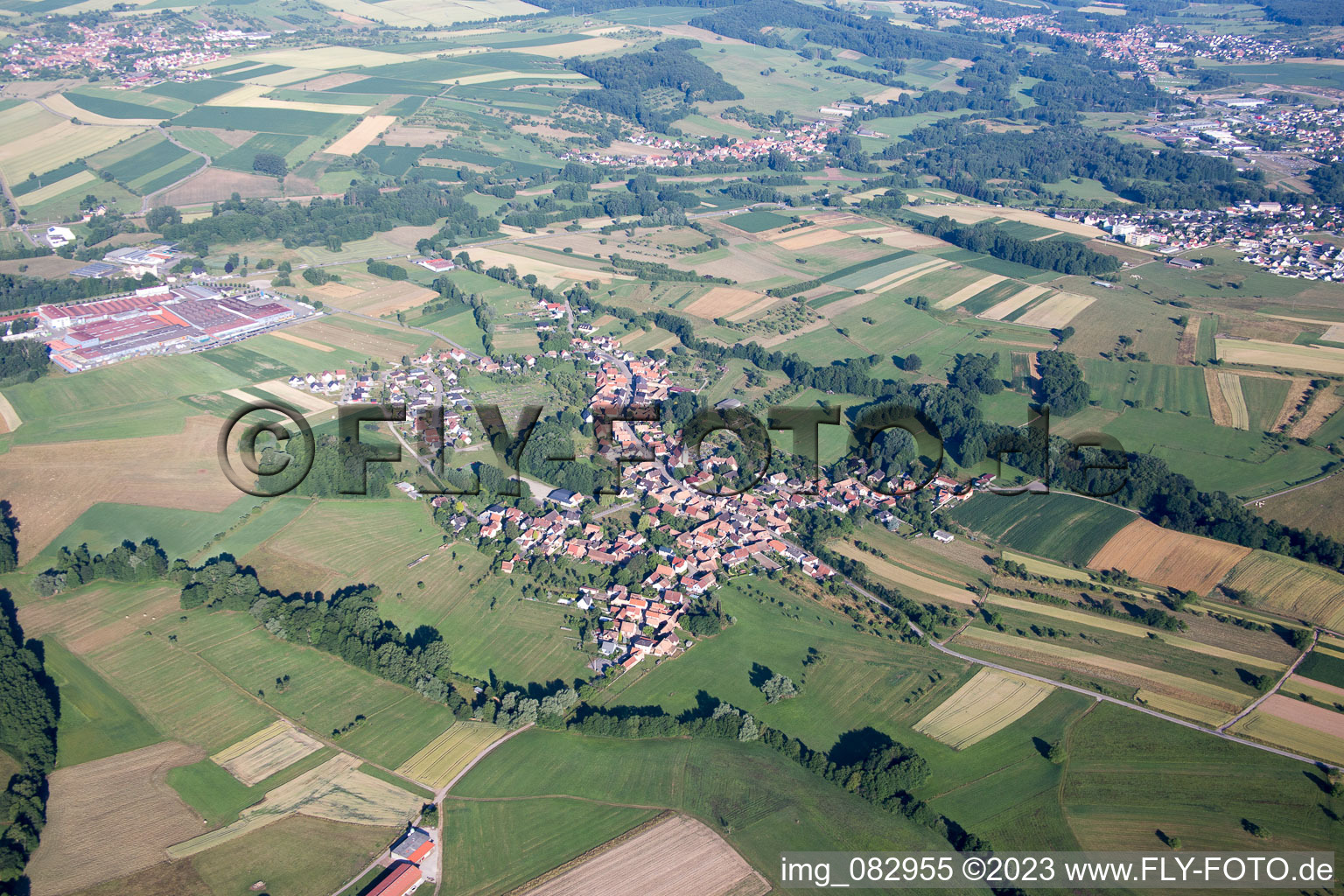Vue aérienne de Forstheim dans le département Bas Rhin, France
