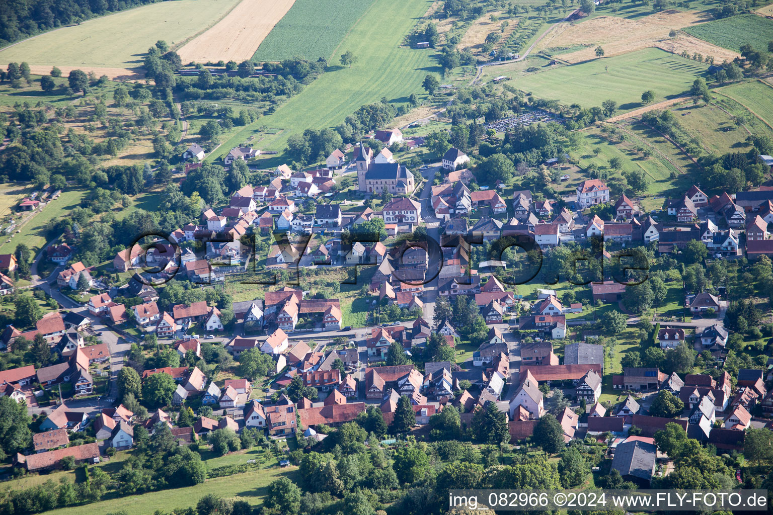 Photographie aérienne de Preuschdorf dans le département Bas Rhin, France