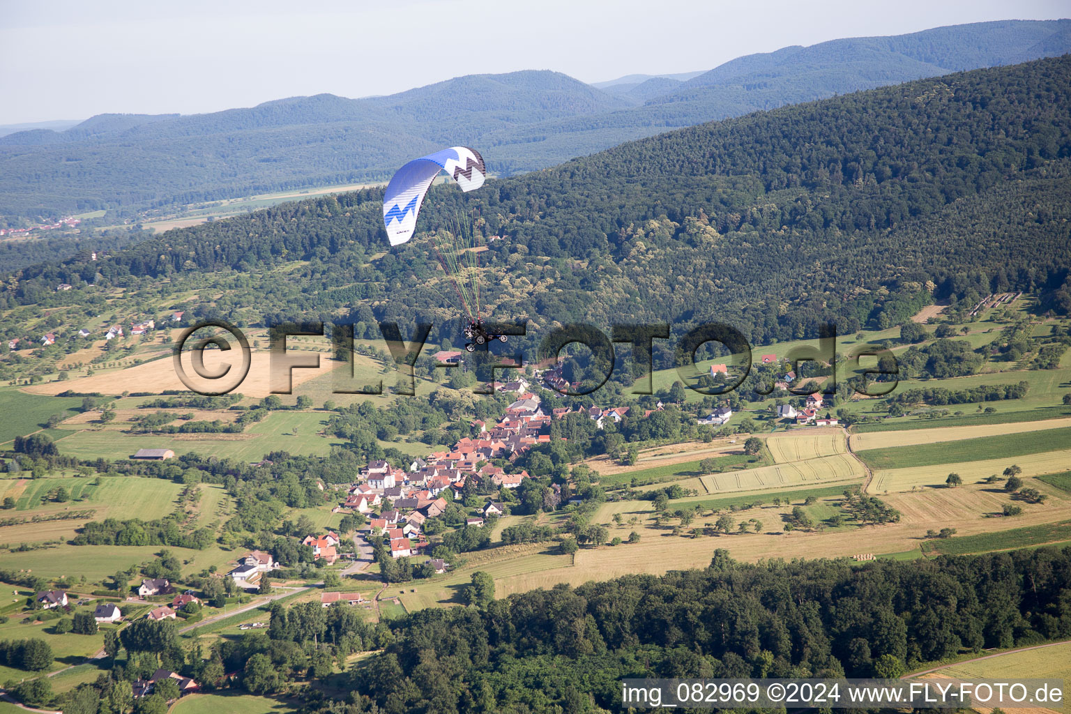 Mitschdorf dans le département Bas Rhin, France depuis l'avion