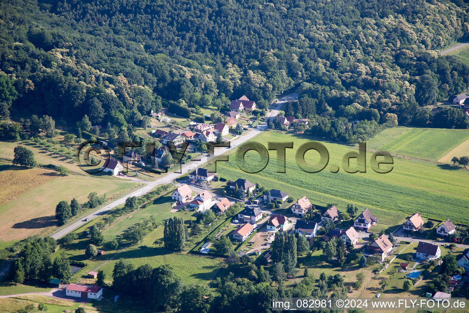 Vue aérienne de Cleebourg dans le département Bas Rhin, France