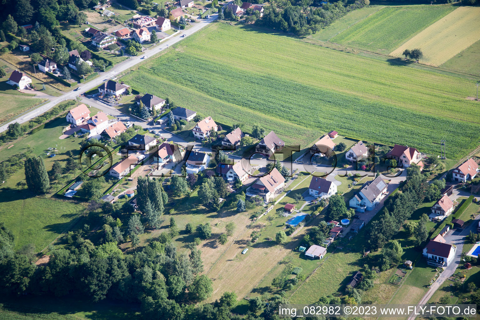 Vue aérienne de Cleebourg dans le département Bas Rhin, France