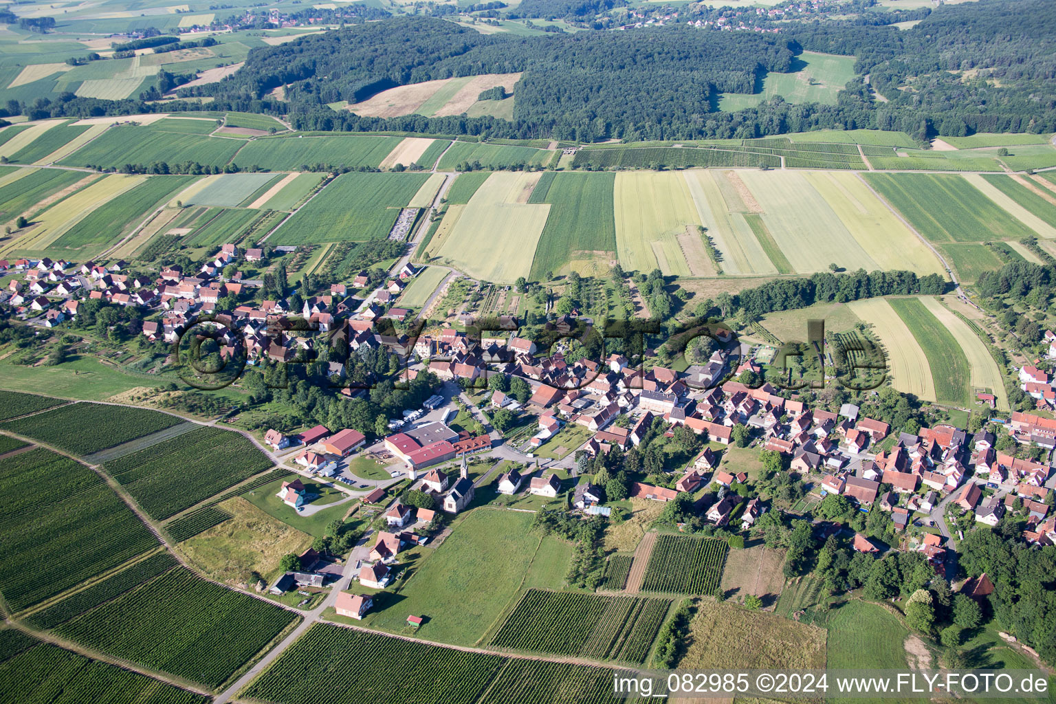 Vue oblique de Cleebourg dans le département Bas Rhin, France