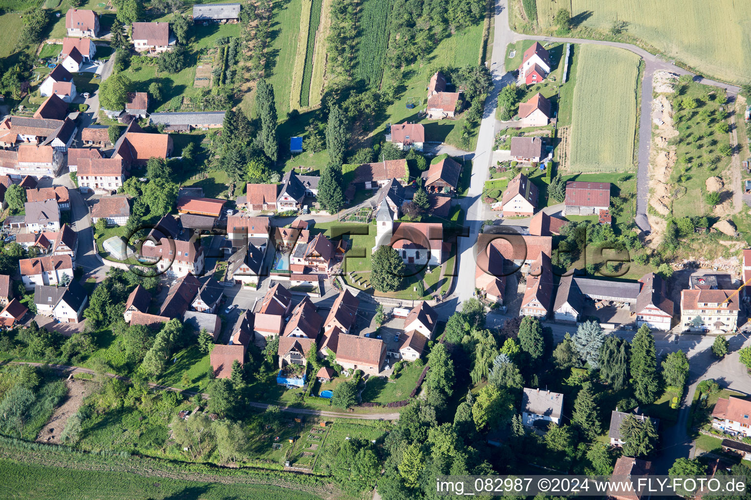 Cleebourg dans le département Bas Rhin, France hors des airs