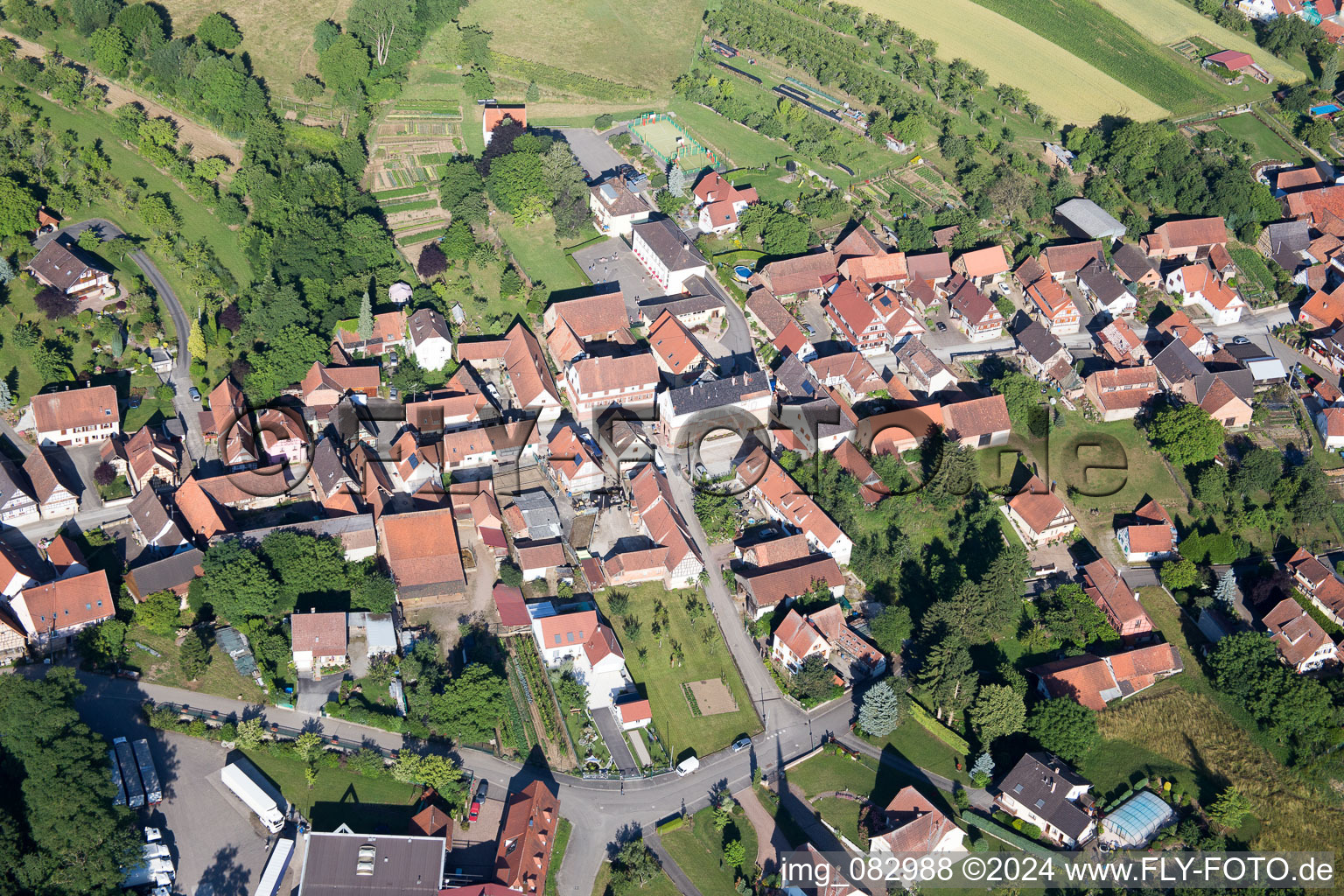 Cleebourg dans le département Bas Rhin, France vue d'en haut