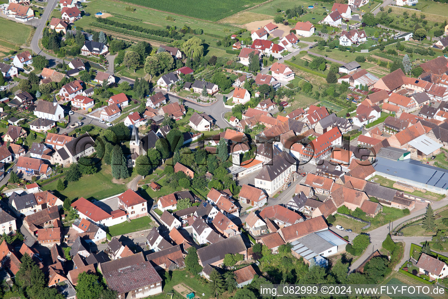 Steinseltz dans le département Bas Rhin, France hors des airs