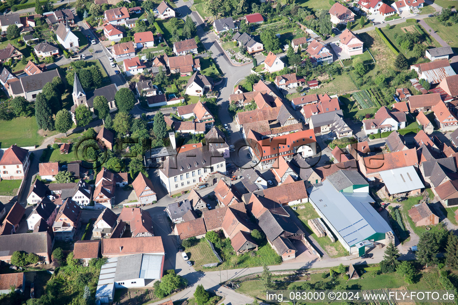 Steinseltz dans le département Bas Rhin, France vue d'en haut