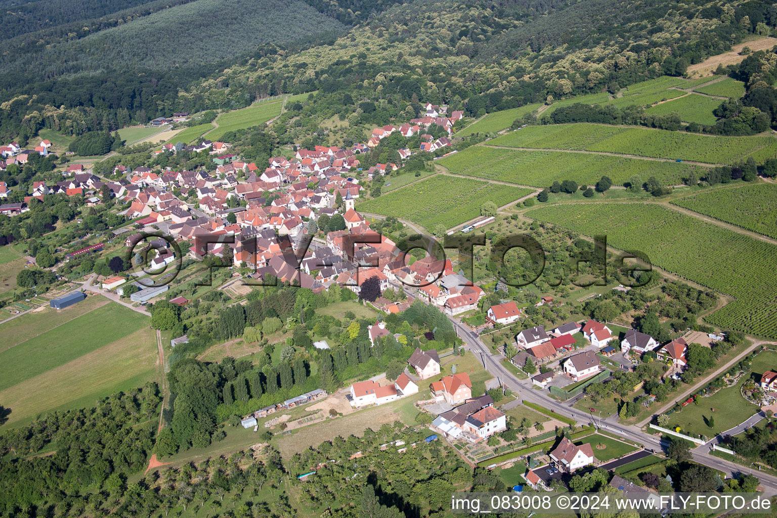 Vue oblique de Rott dans le département Bas Rhin, France