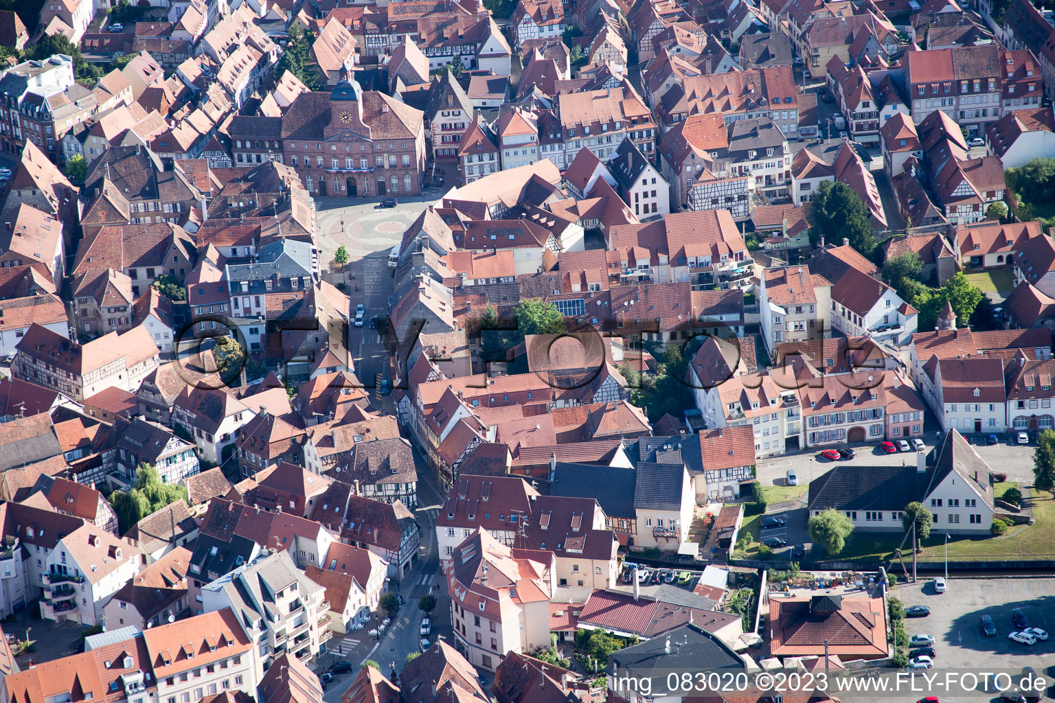 Image drone de Wissembourg dans le département Bas Rhin, France
