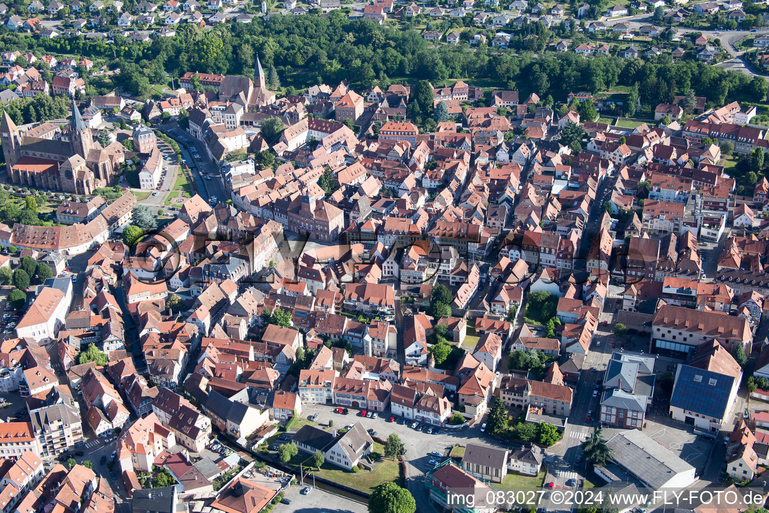 Vue aérienne de Wissembourg dans le département Bas Rhin, France