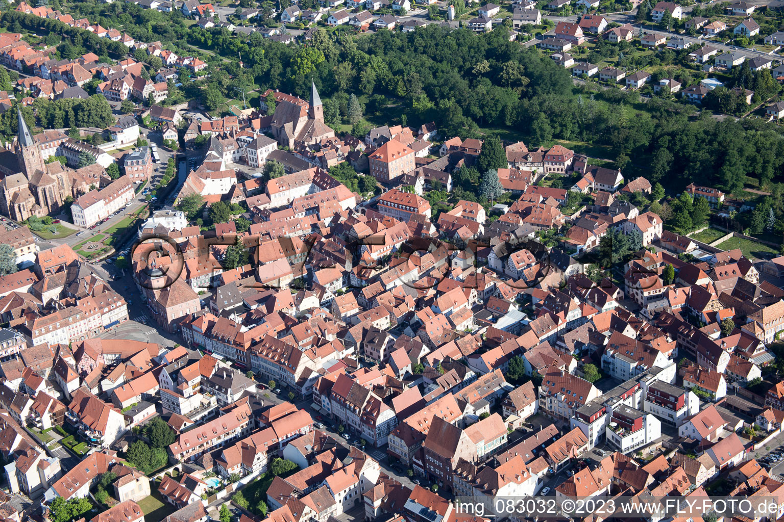 Wissembourg dans le département Bas Rhin, France vue d'en haut
