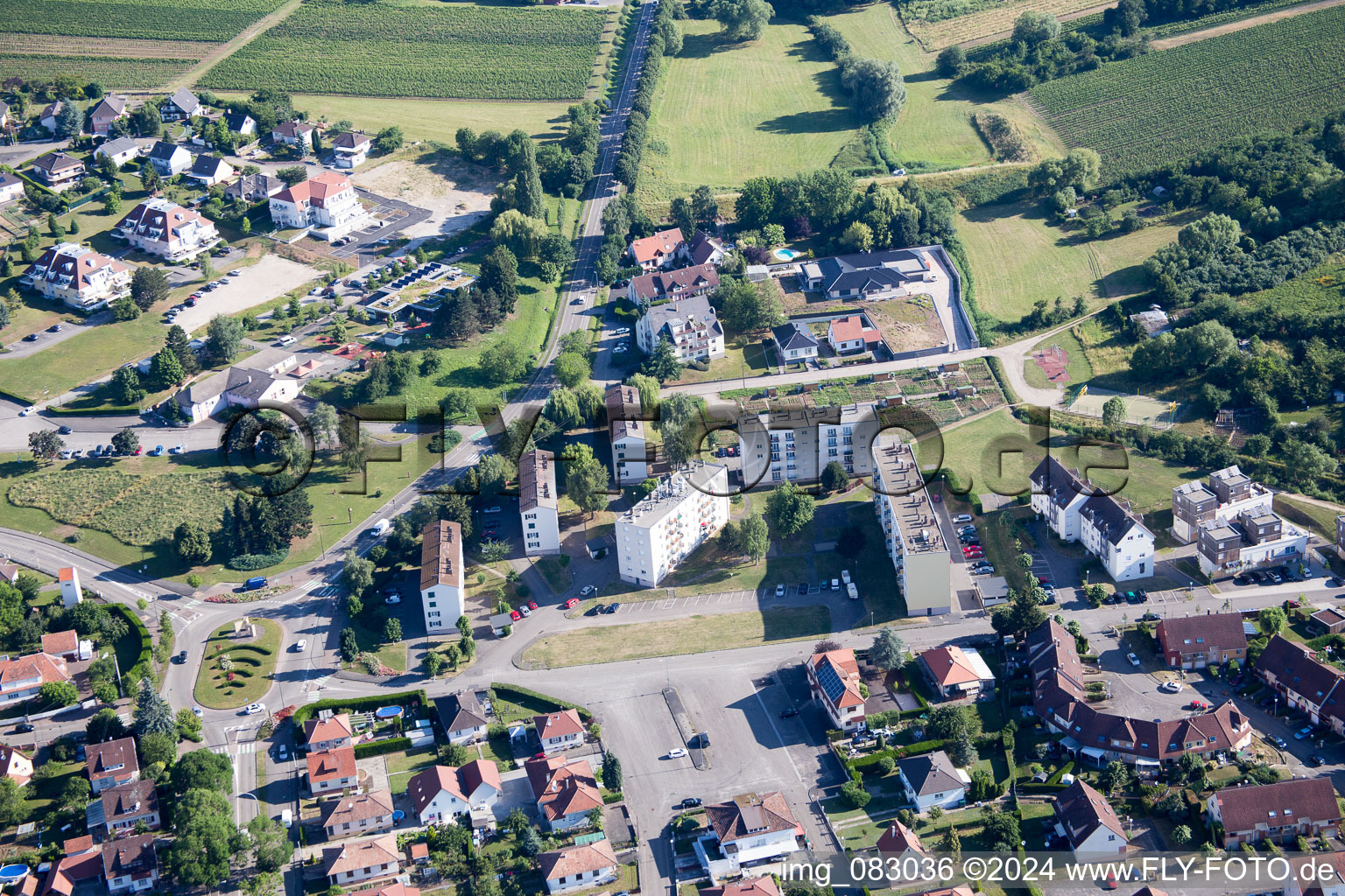 Vue d'oiseau de Wissembourg dans le département Bas Rhin, France