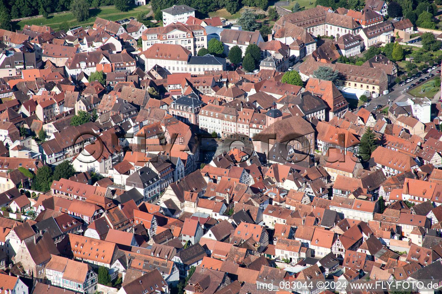 Vue aérienne de Wissembourg dans le département Bas Rhin, France