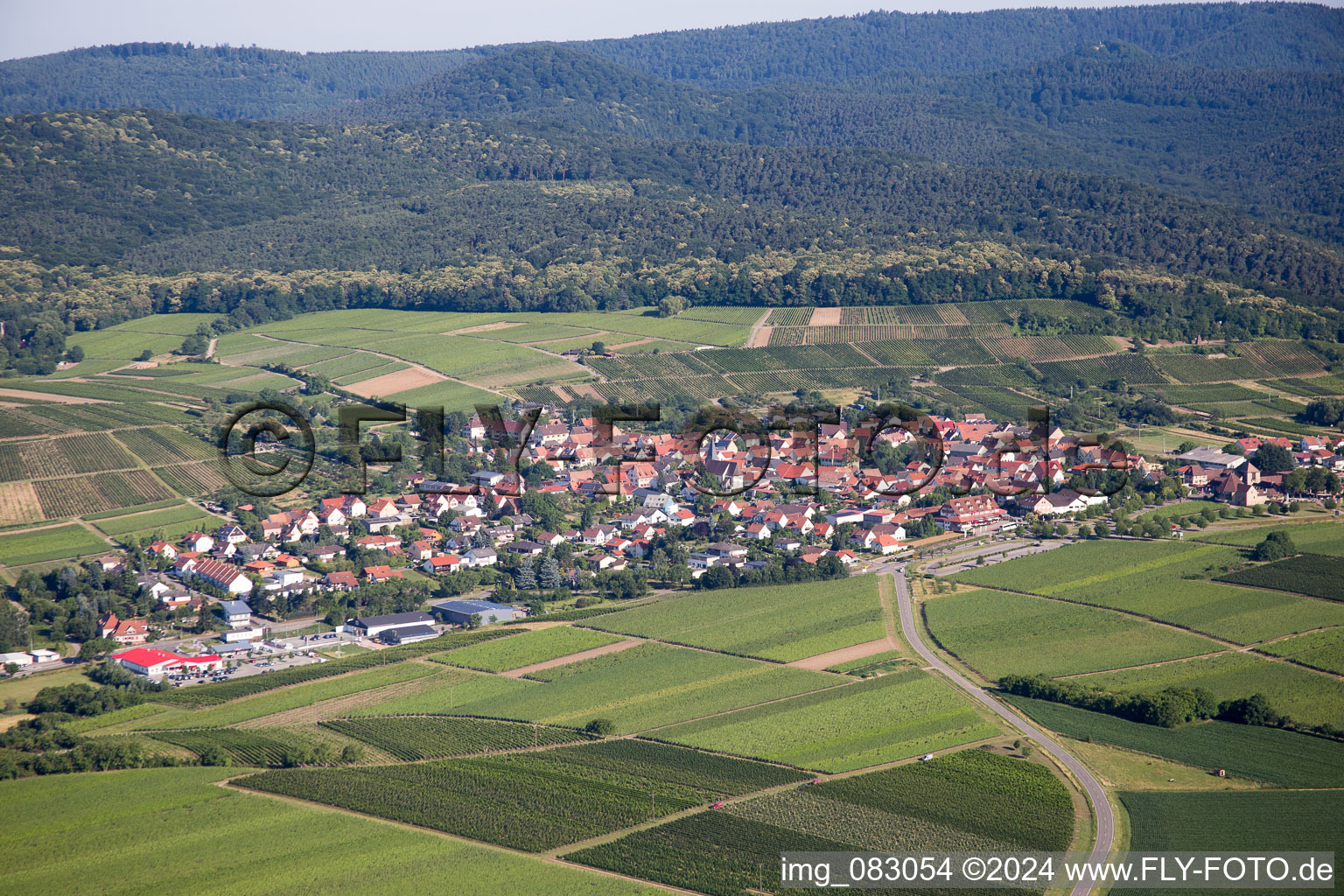 Quartier Schweigen in Schweigen-Rechtenbach dans le département Rhénanie-Palatinat, Allemagne d'en haut