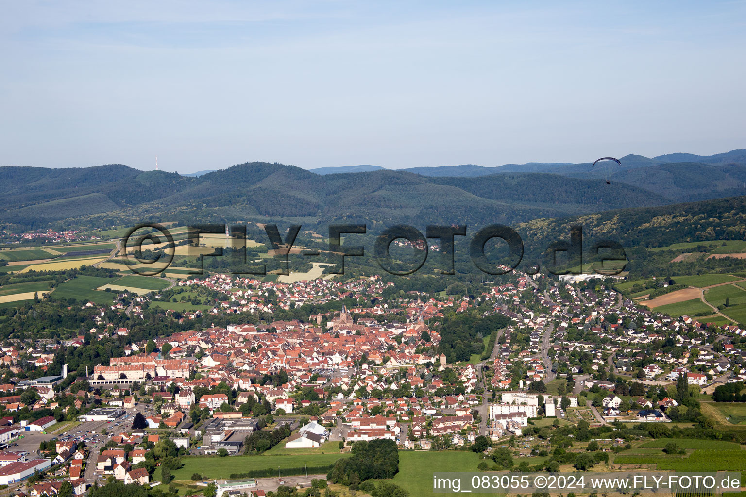 Vue aérienne de Wissembourg dans le département Bas Rhin, France