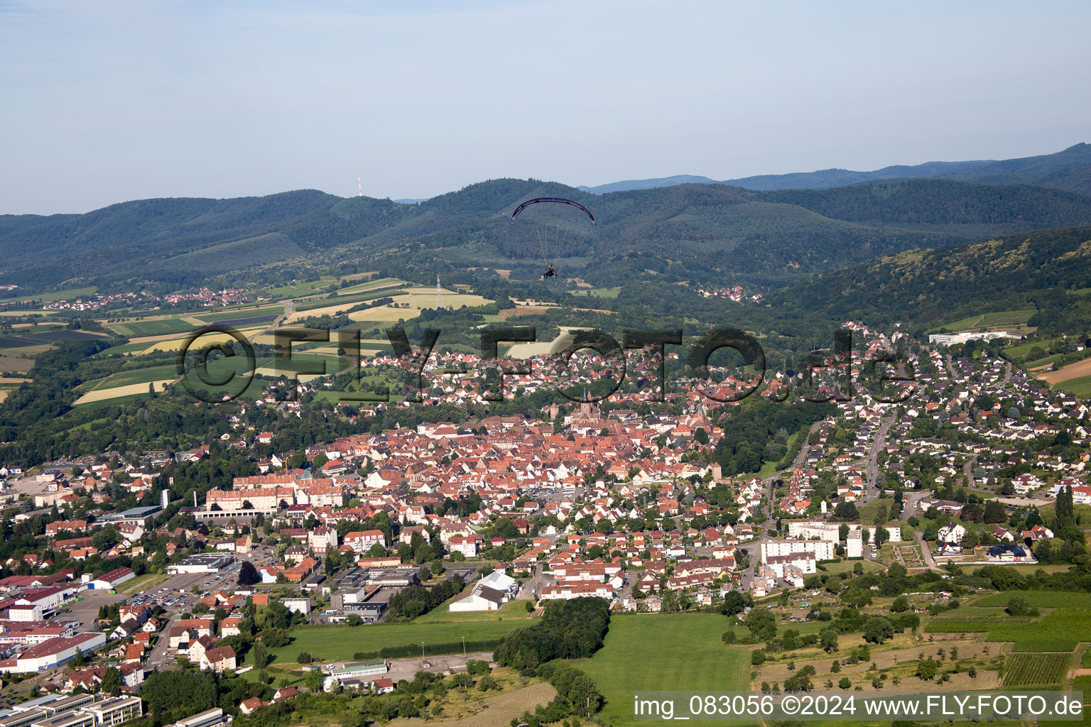 Vue aérienne de Wissembourg dans le département Bas Rhin, France