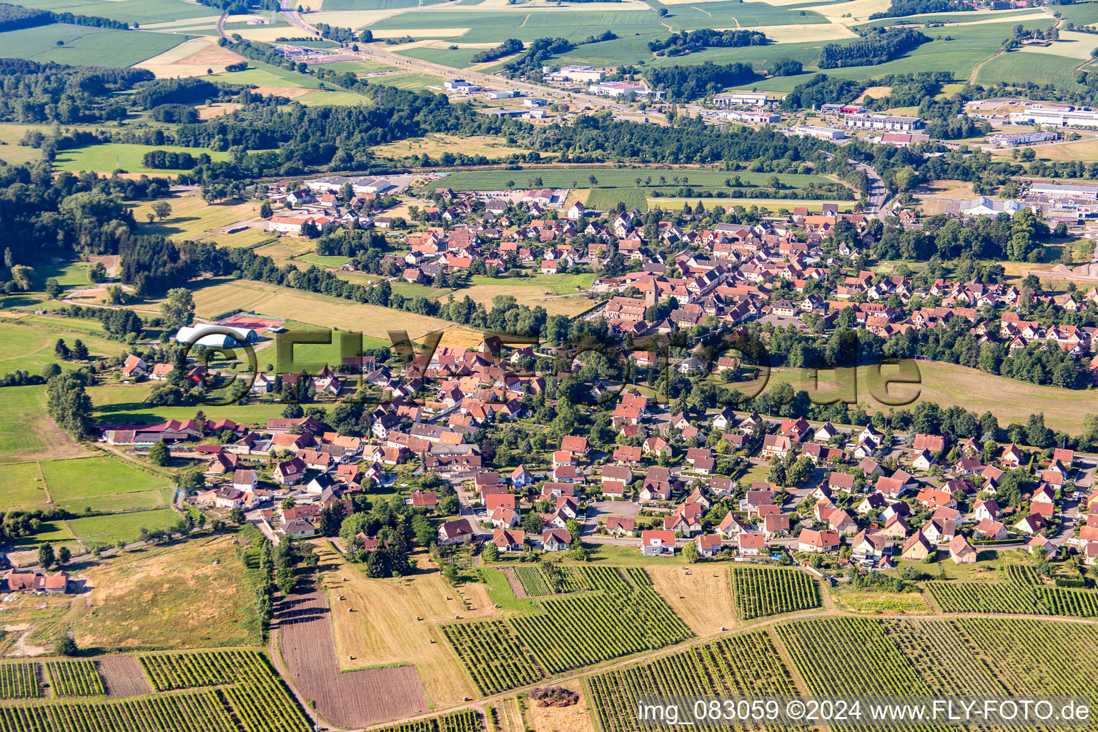 Quartier Altenstadt in Wissembourg dans le département Bas Rhin, France d'en haut