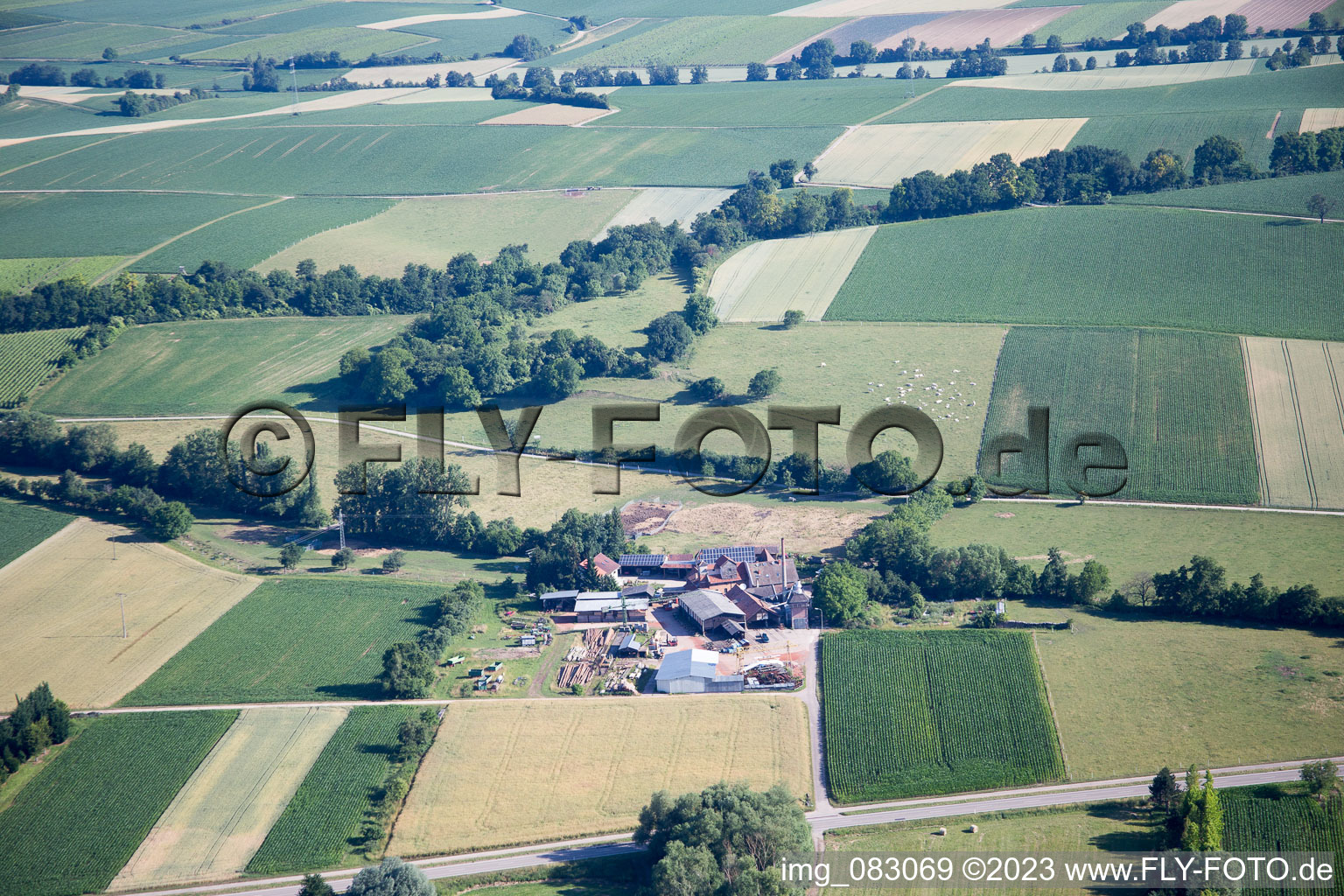 Freckenfeld dans le département Rhénanie-Palatinat, Allemagne du point de vue du drone