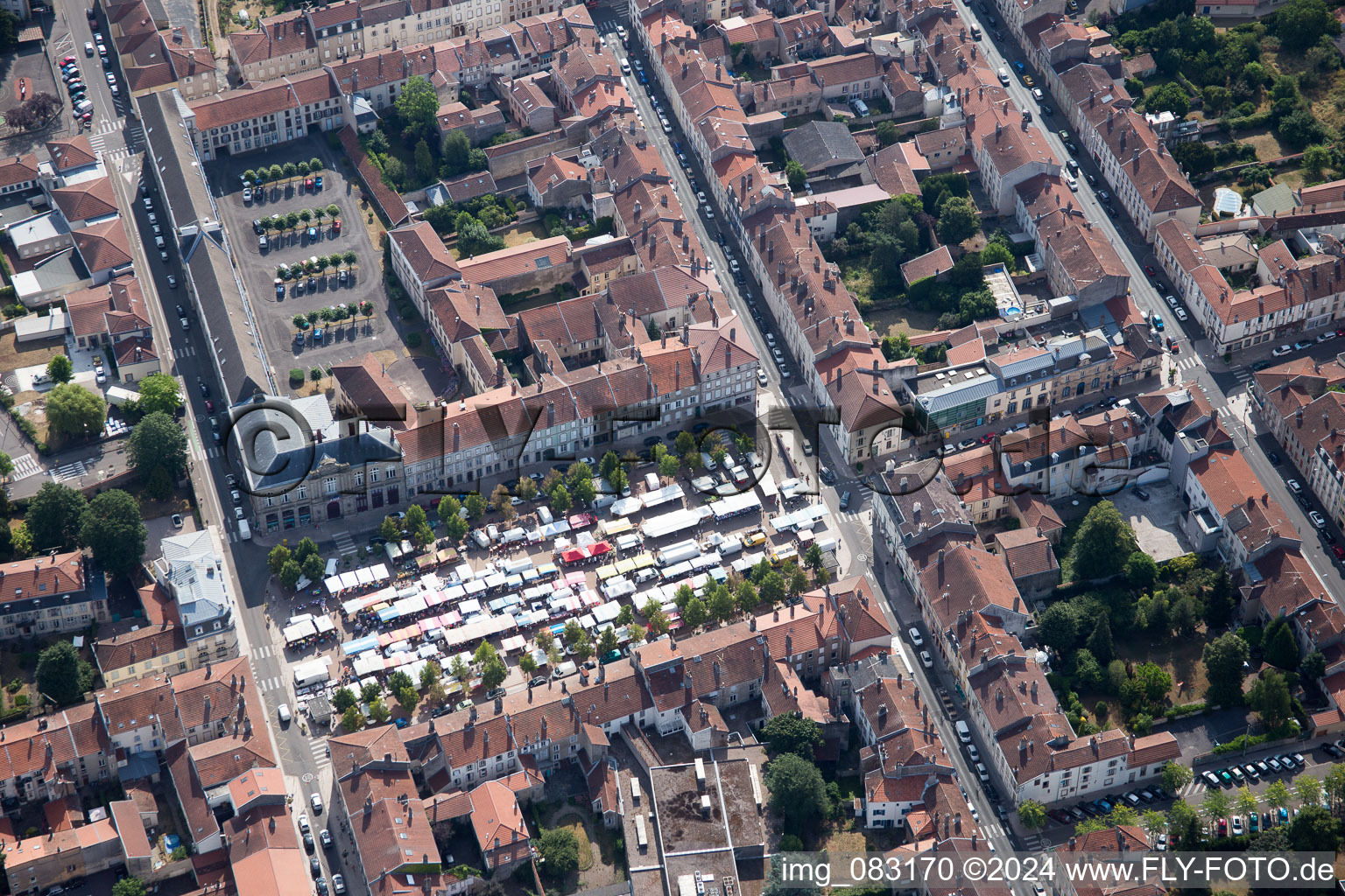 Vue oblique de Lunéville dans le département Meurthe et Moselle, France